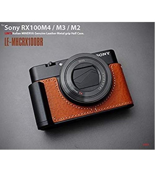 Leather Metal Grip Half Case LE-MHCRX100BR for Sony RX100 Series